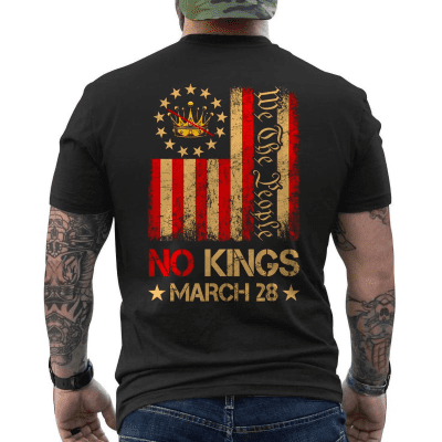 No.Kings March 28 2026 No Kings Day American Flag Vintage ON BACK T-Shirt