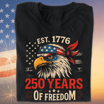 America 250th Anniversary Shirt – 250 Years of Freedom USA Tee, Vintage US Flag T-Shirt for 4th of July 2026