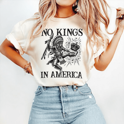 No Kings in America Tee, Independence Shirt, Anti-Monarchy Apparel, Vintage Political T‑Shirt, Patriotic Gift (Unisex)