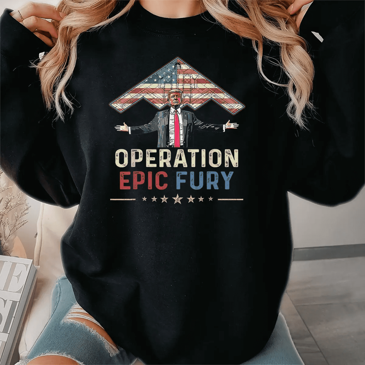 Operation Epic Fury Trump American Flag Fighter Jet Patriotic Shirt USA Freedom Graphic Tee Operation Epic Fury Trump American Flag Fighter Jet Patriotic Shirt USA Freedom Graphic Tee