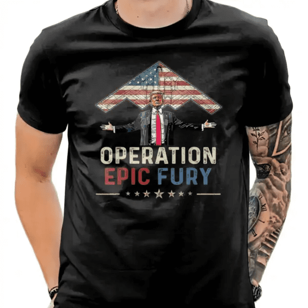 Operation Epic Fury Trump American Flag Fighter Jet Patriotic Shirt USA Freedom Graphic Tee Operation Epic Fury Trump American Flag Fighter Jet Patriotic Shirt USA Freedom Graphic Tee