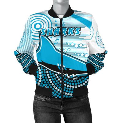 NRL Cronulla-Sutherland Sharks Indigenous White Bomber Jacket