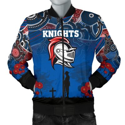 NRL Newcastle Knights Custom Name Number ANZAC Day Bomber Jacket