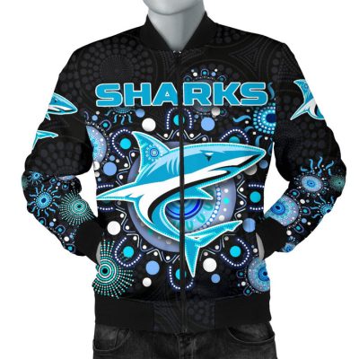 NRL Cronulla-Sutherland Sharks Indigenous Black Bomber Jacket