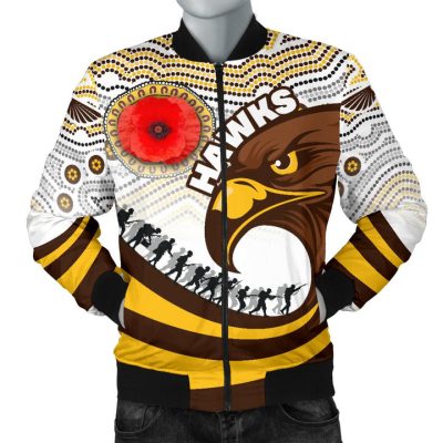 AFL Hawthorn Hawks ANZAC Day Aboriginal Bomber Jacket