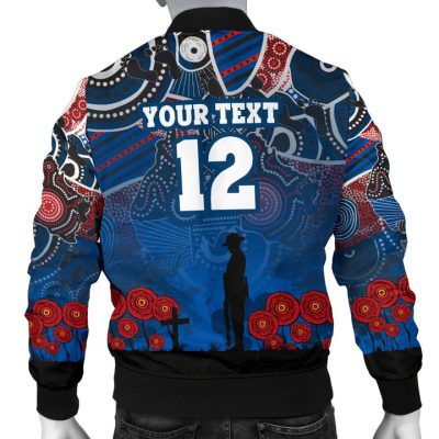 NRL Newcastle Knights Custom Name Number ANZAC Day Bomber Jacket