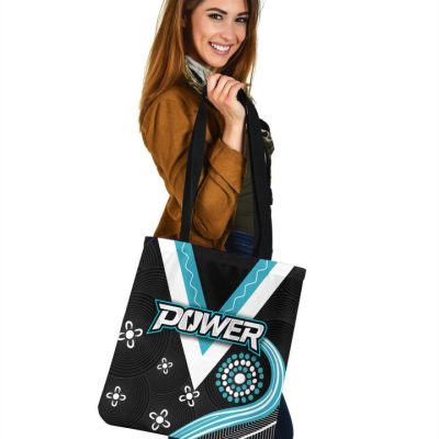 AFL Port Adelaide Indigenous Black Teal Tote Bag V3