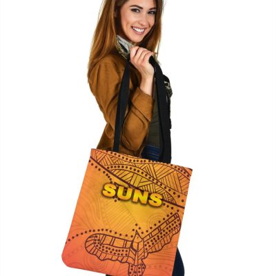 AFL Gold Coast Suns Indigenous Orange Tote Bag