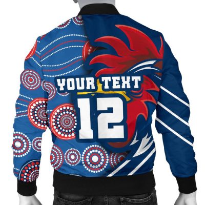 NRL Sydney Roosters Custom Name Number Three Tiles Style Bomber Jacket