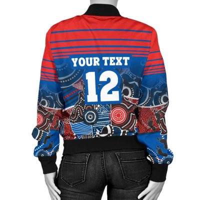 NRL Newcastle Knights Custom Name Number Aboriginal Horizontal Style Bomber Jacket
