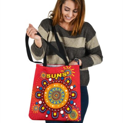 AFL Gold Coast Suns Indigenous Red Tote Bag
