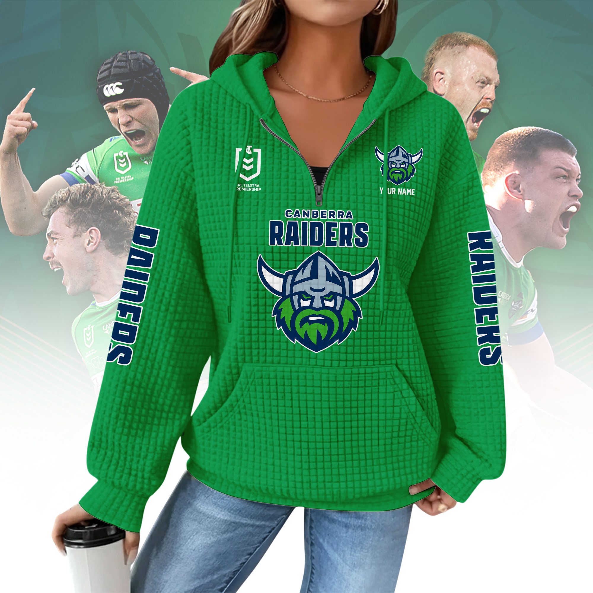 NRL Woman Waffle Knit Quarter Zip Hooded Sweatshirt - Casual Solid Long Sleeve Pullover Hoodie with Zipper 006 NRL Woman Waffle Knit Quarter Zip Hooded Sweatshirt - Casual Solid Long Sleeve Pullover Hoodie with Zipper 006