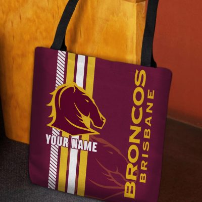 NRL Brisbane Broncos Custom Name New Edition Tote Bag