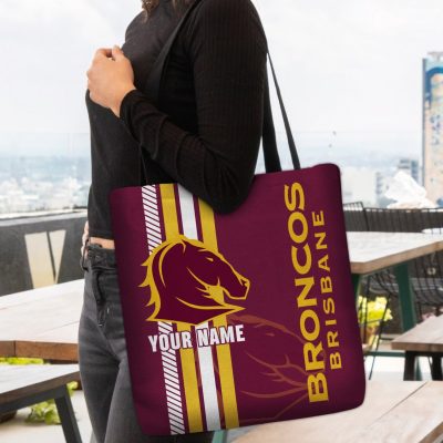 NRL Brisbane Broncos Custom Name New Edition Tote Bag