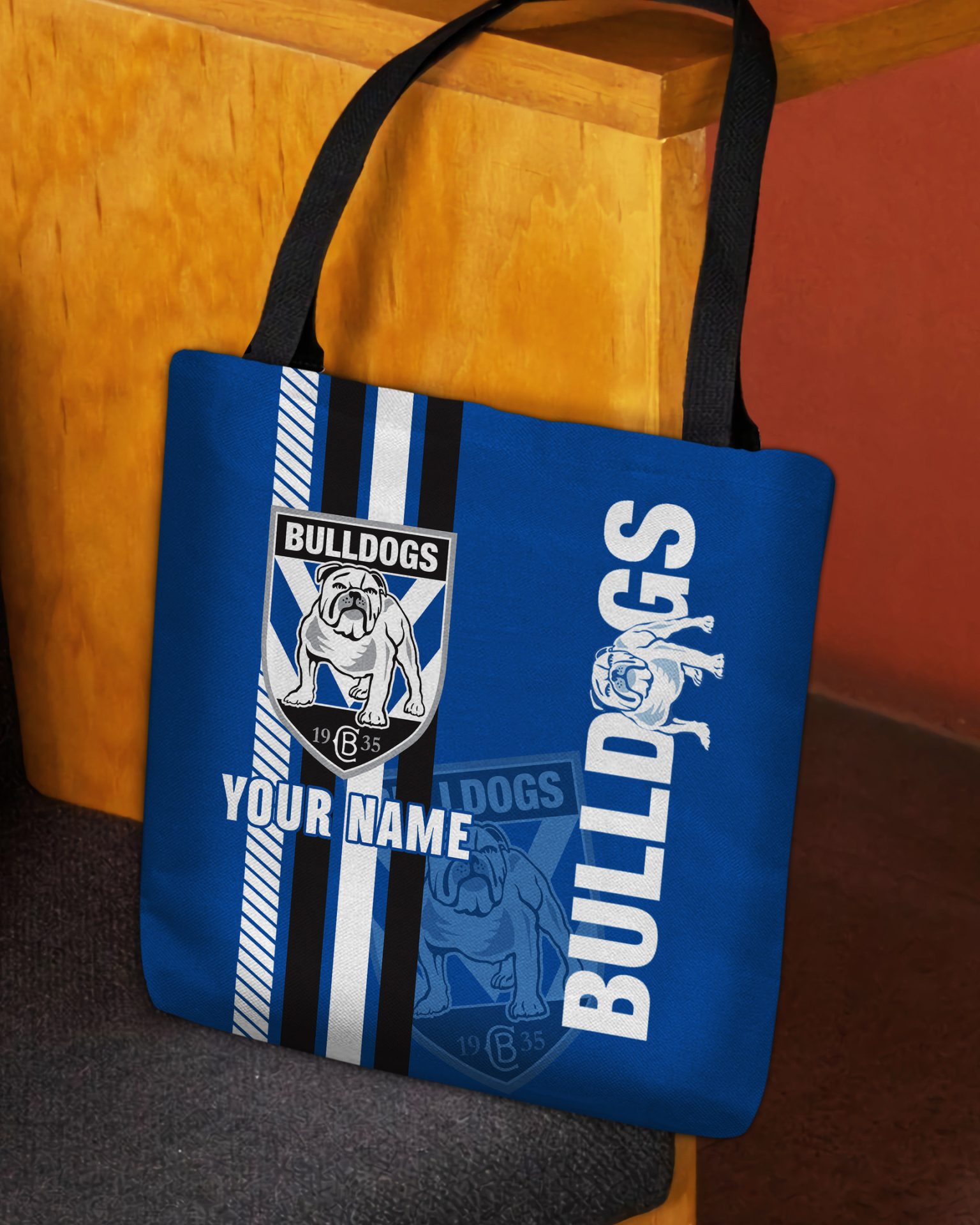 NRL Canterbury-Bankstown Bulldogs Custom Name New Edition Tote Bag NRL Canterbury-Bankstown Bulldogs Custom Name New Edition Tote Bag