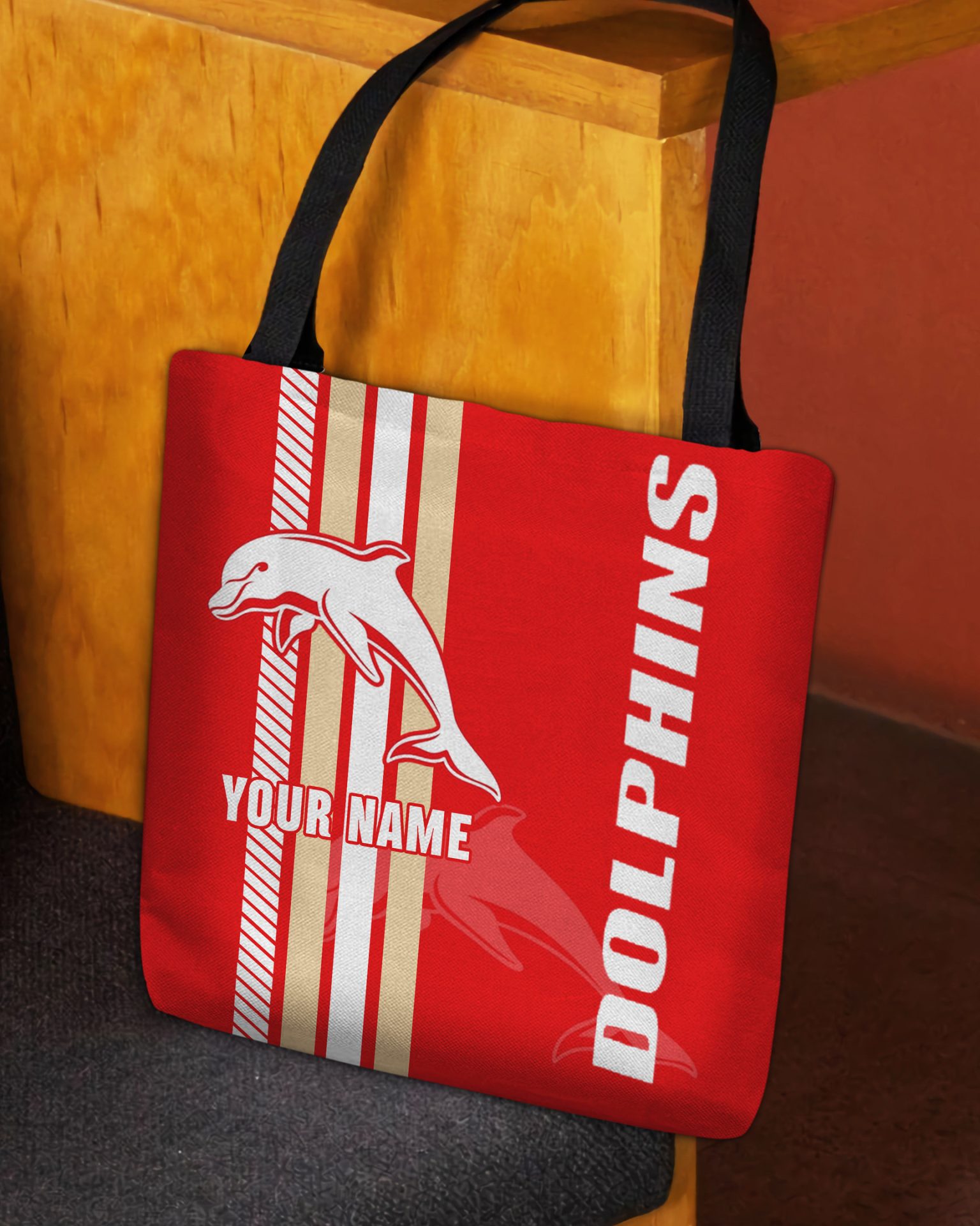 NRL Dolphins Custom Name New Edition Tote Bag NRL Dolphins Custom Name New Edition Tote Bag