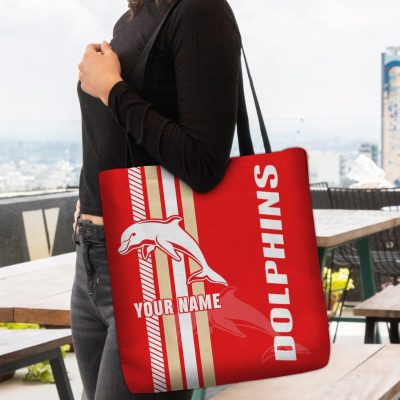 NRL Dolphins Custom Name New Edition Tote Bag
