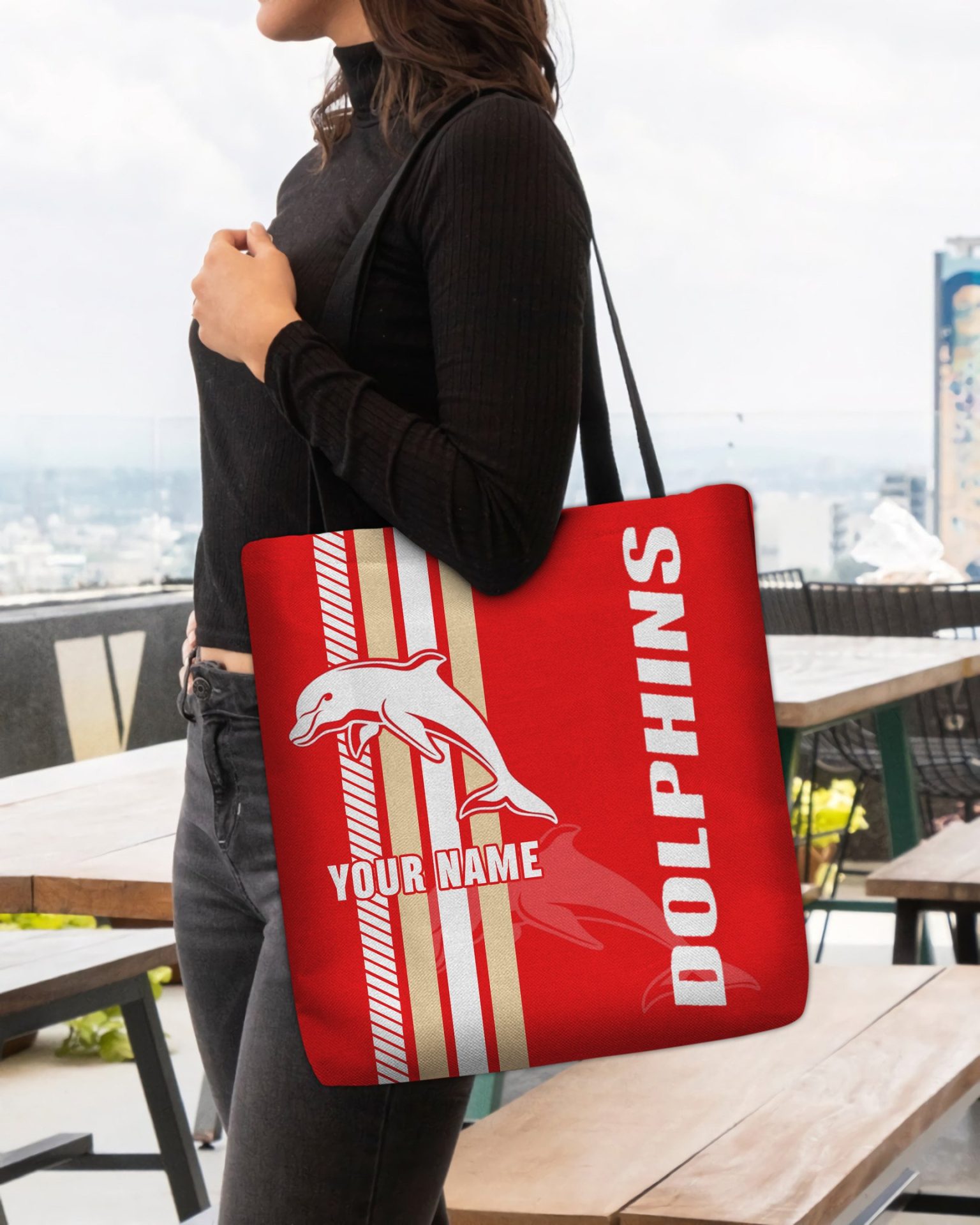 NRL Dolphins Custom Name New Edition Tote Bag NRL Dolphins Custom Name New Edition Tote Bag