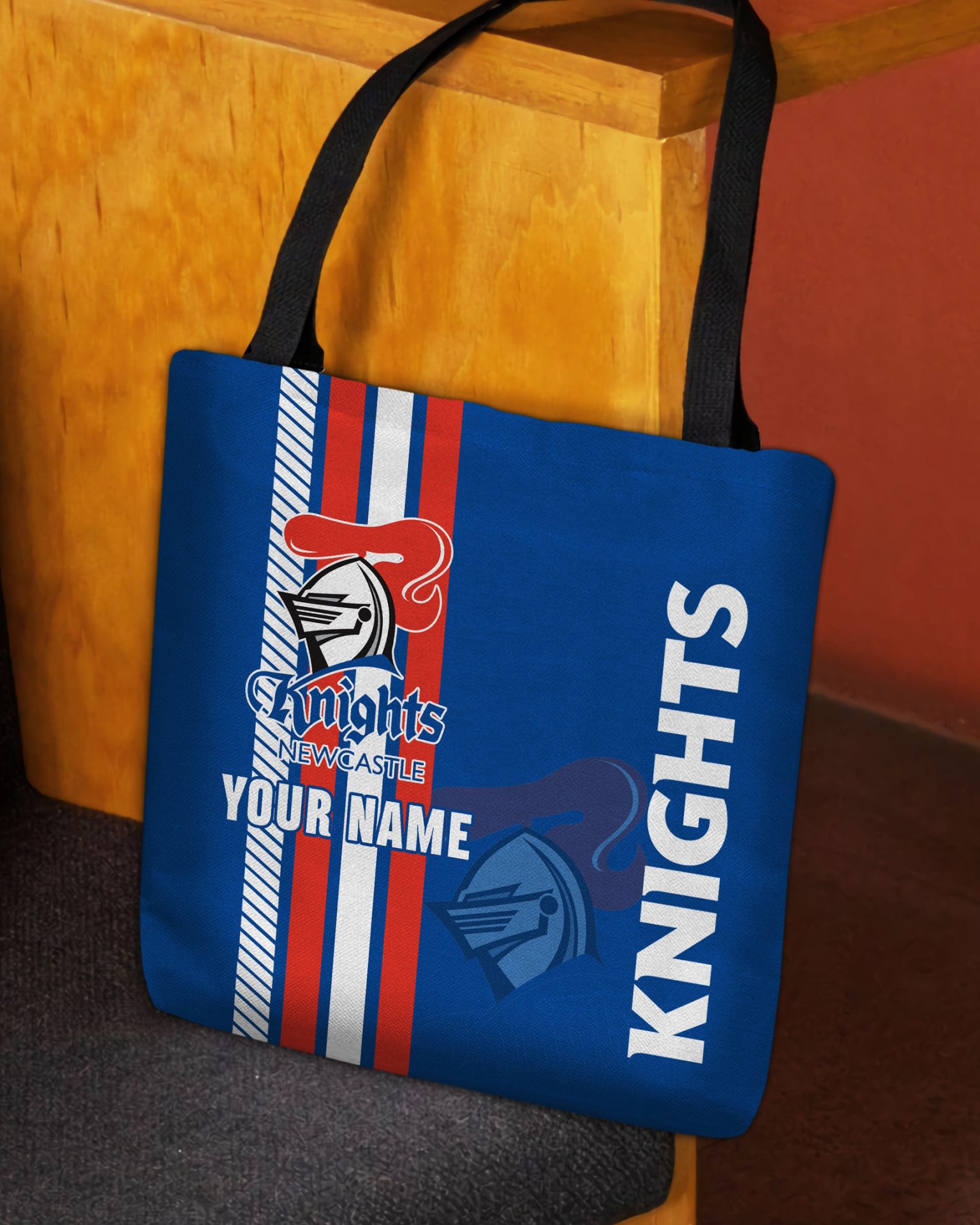 NRL Newcastle Knights Custom Name New Edition Tote Bag NRL Newcastle Knights Custom Name New Edition Tote Bag