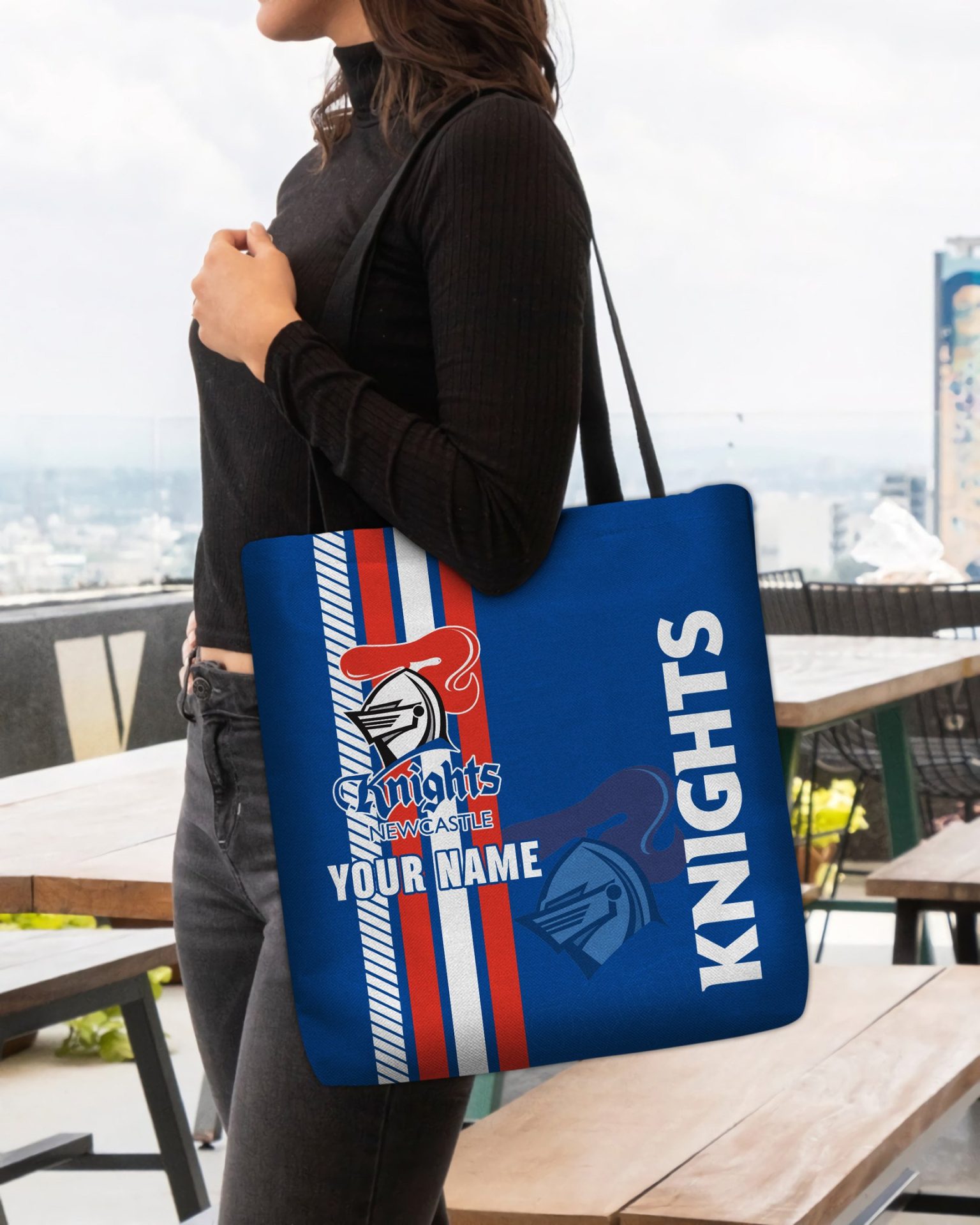 NRL Newcastle Knights Custom Name New Edition Tote Bag NRL Newcastle Knights Custom Name New Edition Tote Bag