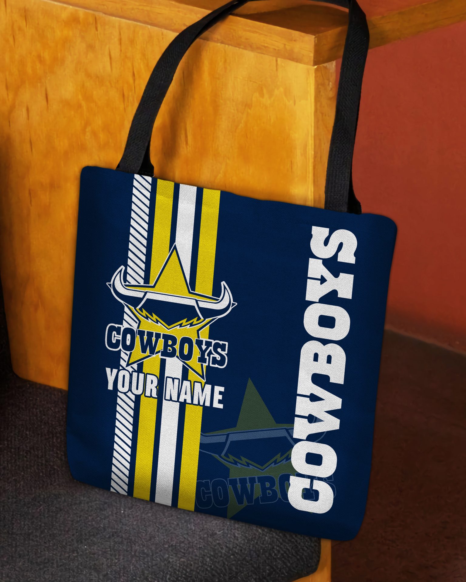 NRL North Queensland Cowboys Custom Name New Edition Tote Bag NRL North Queensland Cowboys Custom Name New Edition Tote Bag