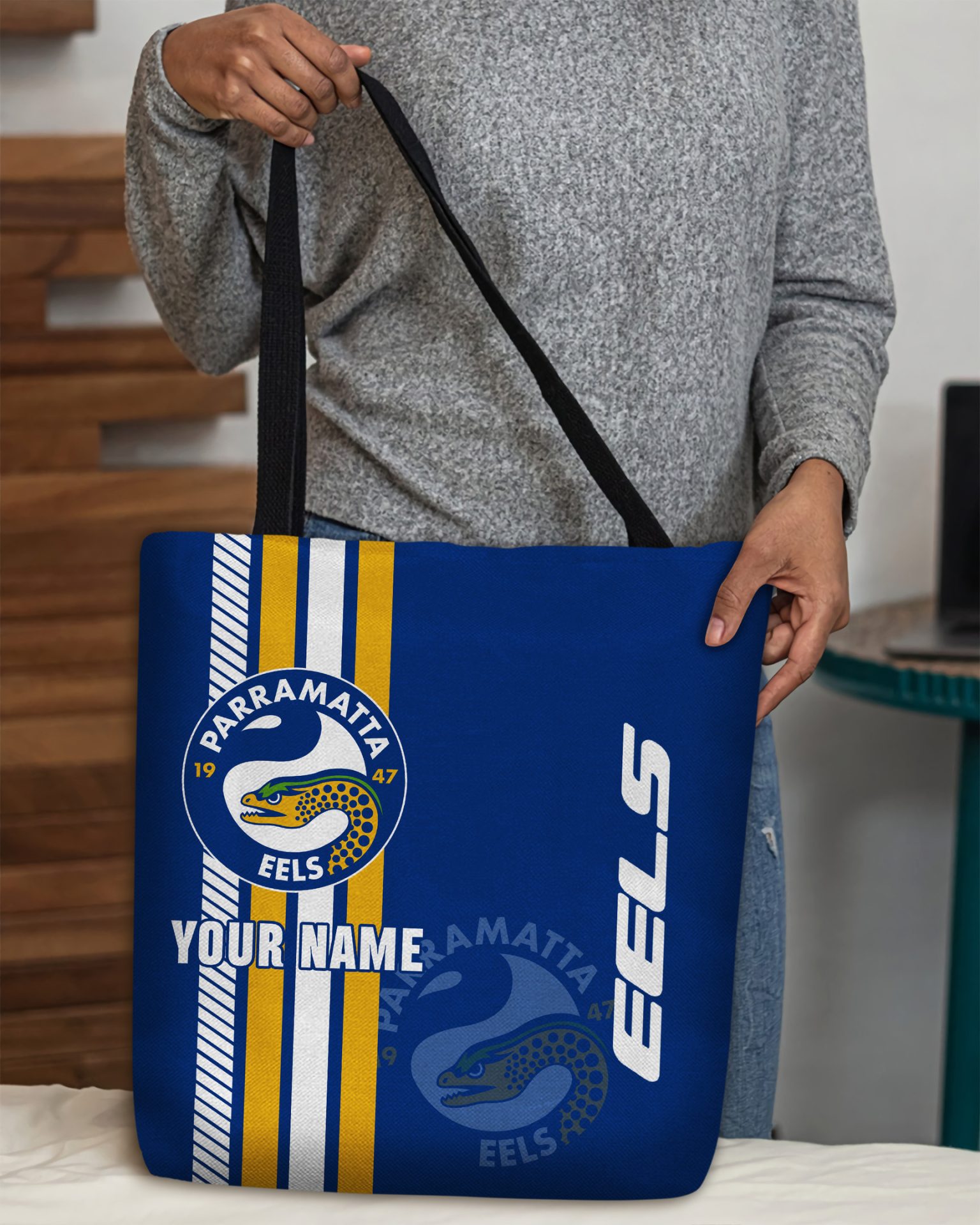 NRL Parramatta Eels Custom Name New Edition Tote Bag NRL Parramatta Eels Custom Name New Edition Tote Bag