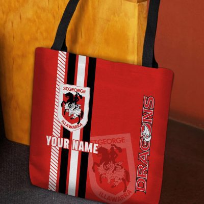 NRL St. George Illawarra Dragons Custom Name New Edition Tote Bag