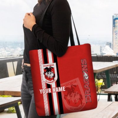 NRL St. George Illawarra Dragons Custom Name New Edition Tote Bag