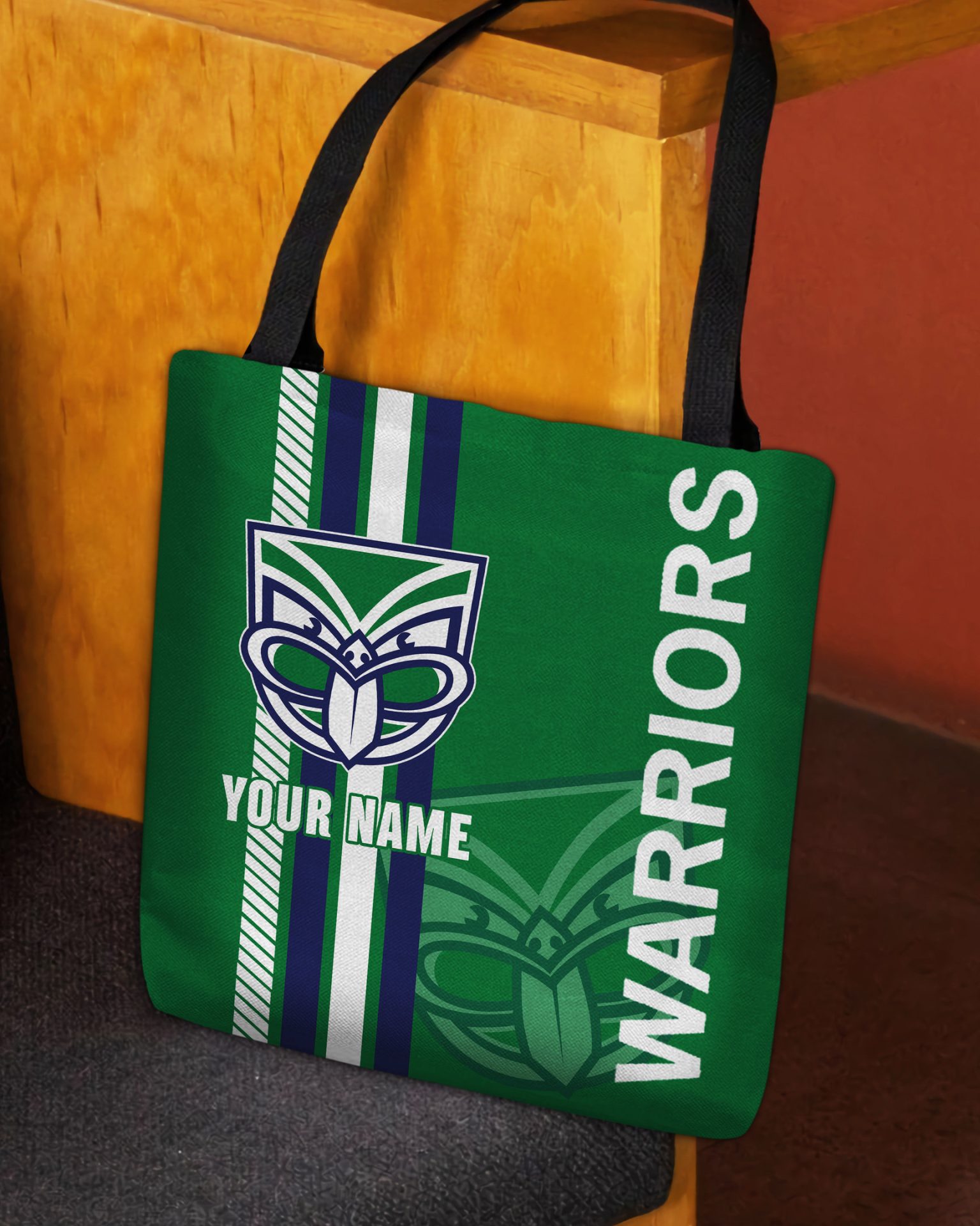 NRL New Zealand Warriors Custom Name New Edition Tote Bag NRL New Zealand Warriors Custom Name New Edition Tote Bag