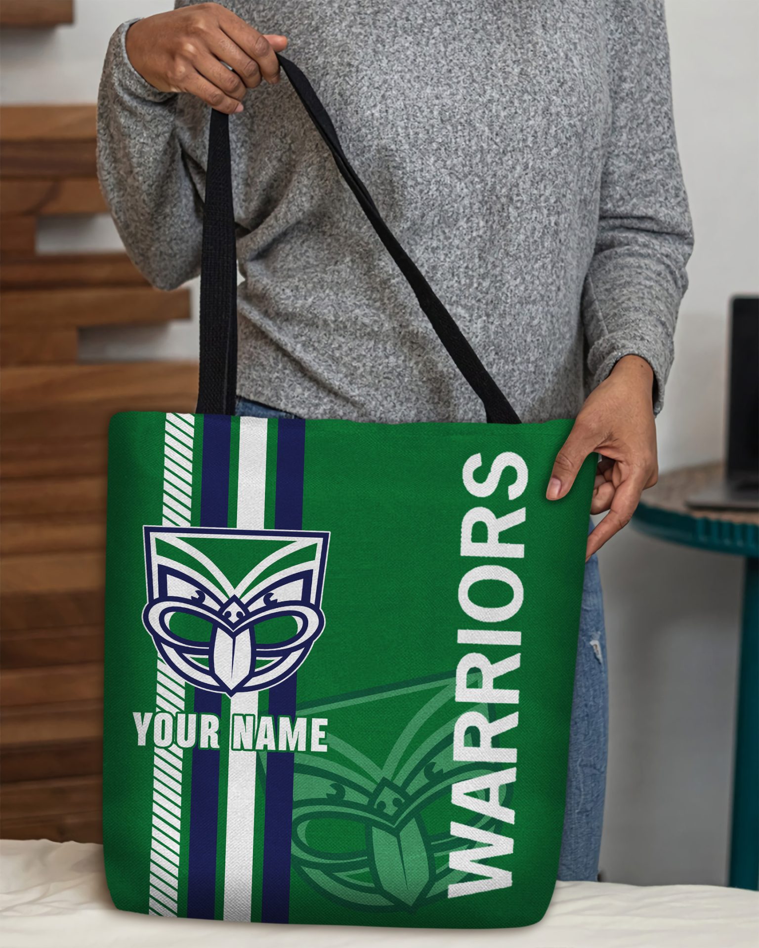 NRL New Zealand Warriors Custom Name New Edition Tote Bag NRL New Zealand Warriors Custom Name New Edition Tote Bag