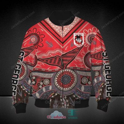 NRL St. George Illawarra Dragons Aboriginal Pattern Bomber Jacket