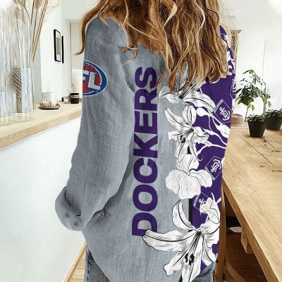 Fremantle Dockers AFL Women’s Casual Shirt Breathable Bamboo Linen Custom Name Gift for Fans v3