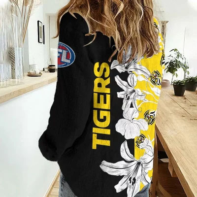 Richmond Tigers AFL Women’s Casual Shirt Breathable Bamboo Linen Custom Name Gift for Fans v3