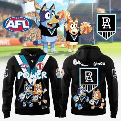 Port Adelaide Football Club AFL Bluey and Bingo Hoodie