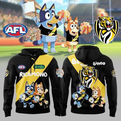 Richmond Tigers AFL Bluey and Bingo Hoodie