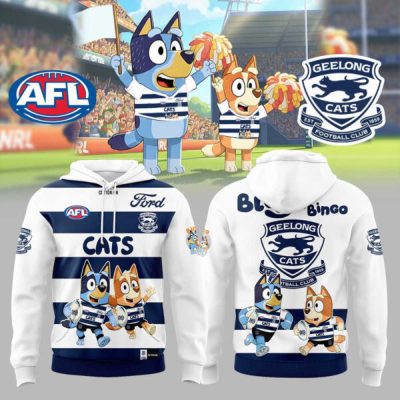 Geelong Cats AFL Bluey and Bingo Hoodie