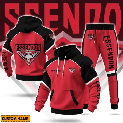 Essendon Football Club AFL Sweatpants Hoodie Set Custom Name For Footy Fans