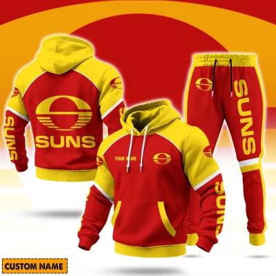 Gold Coast Suns Football Club AFL Sweatpants Hoodie Set Custom Name For Footy Fans