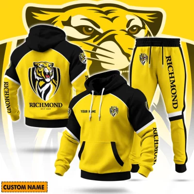 Richmond Football Club AFL Sweatpants Hoodie Set Custom Name For Footy Fans