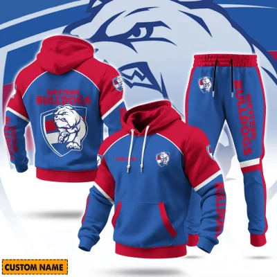 Western Bulldogs Football Club AFL Sweatpants Hoodie Set Custom Name For Footy Fans