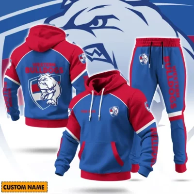 Western Bulldogs Football Club AFL Sweatpants Hoodie Set Custom Name For Footy Fans