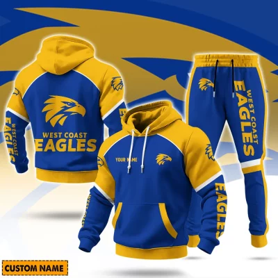 West Coast Eagles Football Club AFL Sweatpants Hoodie Set Custom Name For Footy Fans