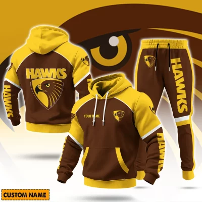 Hawthorn Football Club AFL Sweatpants Hoodie Set Custom Name For Footy Fans
