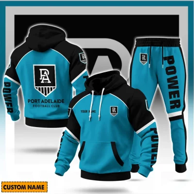 Port Adelaide Football Club AFL Sweatpants Hoodie Set Custom Name For Footy Fans
