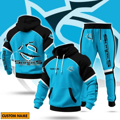 Cronulla-Sutherland Sharks NRL Casual Hoodie Set Custom Name For Fans