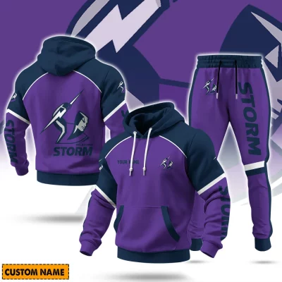 Melbourne Storm NRL Casual Hoodie Set Custom Name For Fans