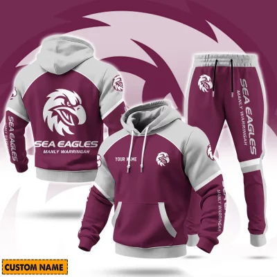 Manly Warringah Sea Eagles NRL Casual Hoodie Set Custom Name For Fans