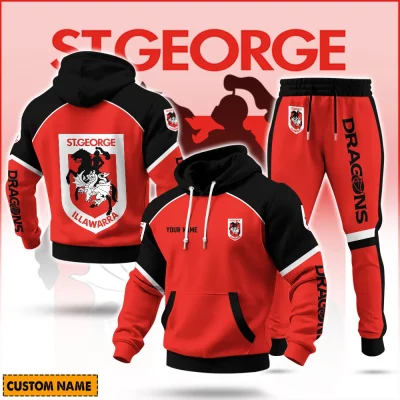 St George Illawarra Dragons NRL Casual Hoodie Set Custom Name For Fans