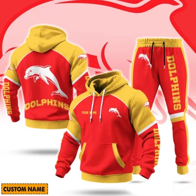 Dolphins NRL Casual Hoodie Set Custom Name For Fans