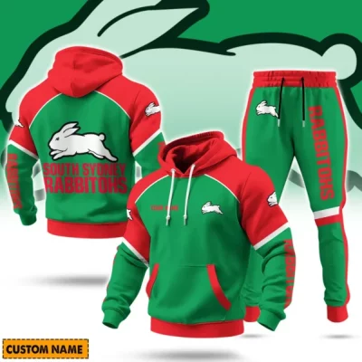 South Sydney Rabbitohs NRL Casual Hoodie Set Custom Name For Fans